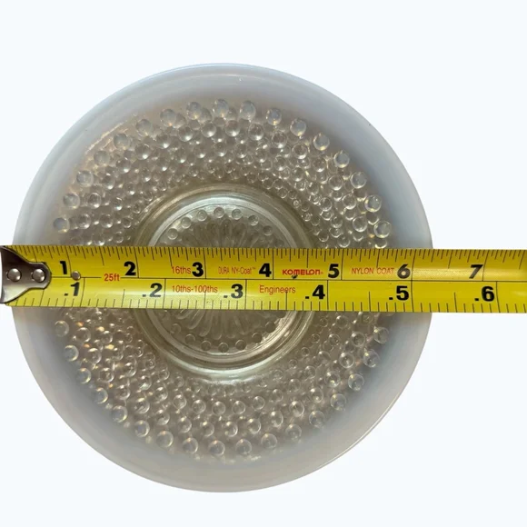 Vintage Hobnail Milk Glass Saucers Opalescent Moonstone Plates Set 3 - Picture 2 of 8